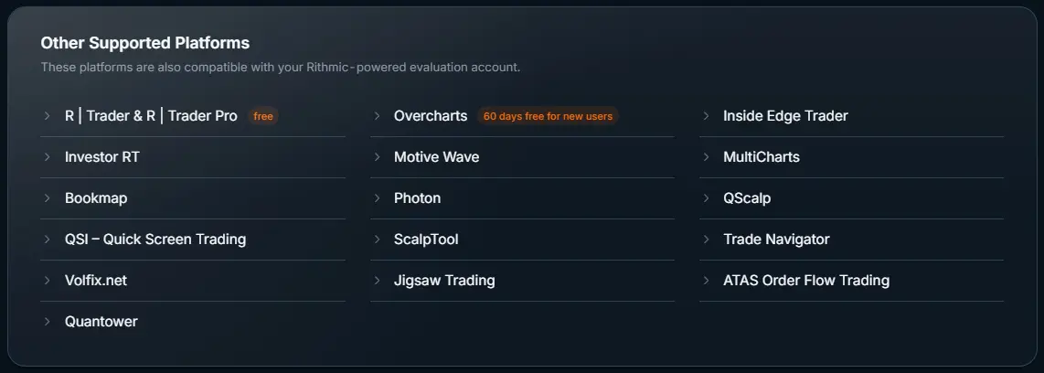 other platforms supported by earn2trade