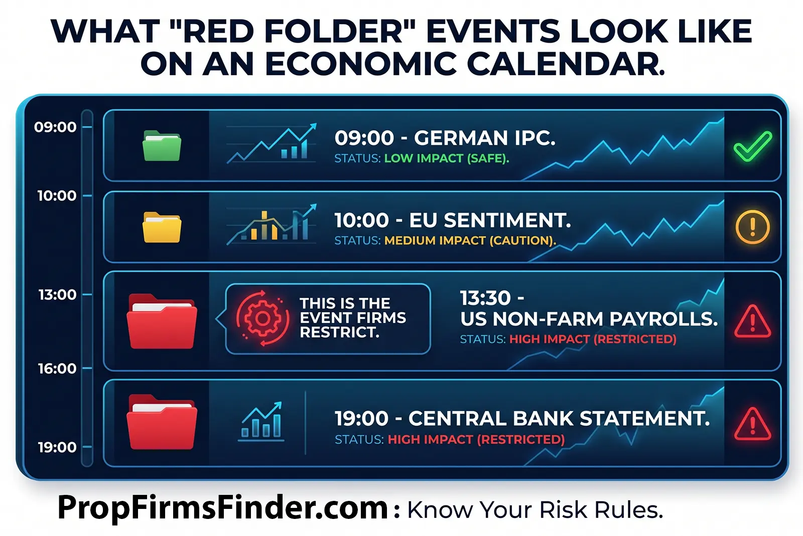 red folder example in prop firm news trading rules